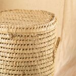 Pani�re � linge ronde palmier osier naturel 38 x 38