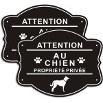 Panneau attention au chien propri�t� priv�e 25 x 20cm, pancarte m�tallique r�fl�chissant en aluminium ...