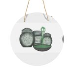 Panneau mtallique rond bidons d'ingrdients de sally en aluminium 29cm - impression dcorative murale ...