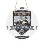 Panneau mtallique rond l'expdition du yukon en aluminium 29cm - impression dcorative murale pour maison, ...
