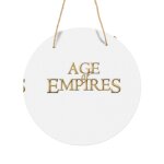 Panneau mtallique rond jeu rtro age of empires en aluminium 29cm - impression dcorative murale pour ...
