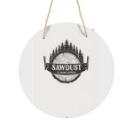 Panneau mtallique rond la sciure est l'homme scintillant en aluminium 29cm - impression dcorative murale ...