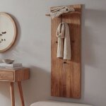 Panneau vestiaire mca hwc - p55, vestiaire mural, tablette en bois massif, crochets 135 x 42 x 22 cm, ...