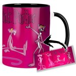 La panthre rose taza taza ceramica interior et asa negra