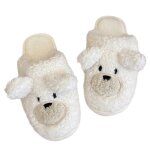 Pantoufles mignonnes en coton avec motif ours de dessin anime, antiderapantes, en peluche, pour chambre ...