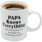 Papa mug 11oz tasse a th� a caf� en porcelaine tendre papa sait tout et s'il ne le fait pas, il peut ...