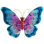 Papillon d�co murale 21 x 25 cm - mod�le bleu