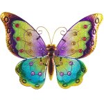 Papillon d�co murale 43 x 34 cm - mod�le jaune