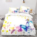 Papillon housses de couettes x cm polyester coton linge de lit anti - allergique housse de couette x ...