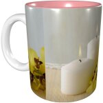 Papillon jaune avec des bougies blanches tasses a cafe tasse en ceramique de 11 oz pour le bureau et ...