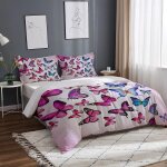 Papillon moderne ensemble de literie, insecte mignon x cm housse de couette impression d, couette microfibre ...