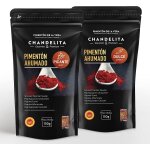 Paprika fum� doux et chaud de la vera en poudre en sachet (2x150gr) - appellation d'origine prot�g�e ...