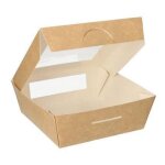 Papstar 86573 boite de stockage de nourriture jetable carton, polylactide (pla) marron