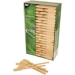 Papstar pack de 1000 touillettes agitateurs  pure  en bois 130 mm
