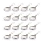 Paquet de 16 cuill�res a poign�e courte mini cuill�res a sel, cuill�re a condiments en acier inoxydable, ...