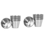 Paquet de 24 - tasses  sauce condiment en acier inoxydable bross premium pots  ?pices  trempettes ...