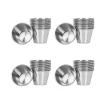 Paquet de 48 - tasses  sauce condiment en acier inoxydable bross premium pots  ?pices  trempettes ...