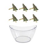 Paquet de ljl - 6 anneaux de serviette couronne pour mariage, nol et 1x seau a lingot transparent seau ...