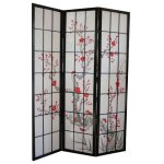 Paravent 3 panneaux japonais en bois noir 132x175cm par06013 Paravent 3 panneaux japonais en bois noir 132x175cm par06013
