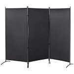 Paravent 3 panneaux sur pied brise - vue s�parateur m�tal �poxy polyester haute densit� anthracite