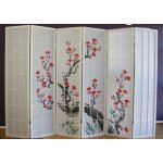 Paravent 6 panneaux japonais en bois blanc 264x175 cm par06019 Paravent 6 panneaux japonais en bois blanc 264x175 cm par06019