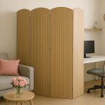 Paravent en bambou hwc - o30, cloison de s�paration, pare - vue, pliable, 4 panneaux, 170 x 162 cm