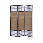 Paravent bois brun en bambou 3 pi�ces 200cmx130