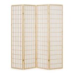 Paravent bois pans shoji clair pliable