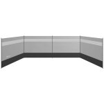 Paravent brise - vue camping plage portable pliable avec sac de transport et poteaux acier dim. 725l ...