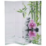 Paravent / cloison de s?paration t234, 4 pans motif kho samui 180x160cm