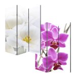 Paravent / cloison de s�paration m68, 3 pans, 120x180cm, orchid�e