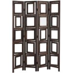 Paravent galerie de photographies ii, cloison de s�paration, marron, 160x125cm