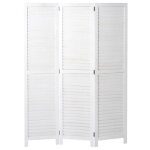 Paravent hwc - c30, cloison de s�paration, style shabby vintage, 170x120 cm blanc