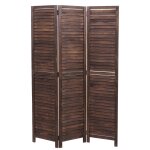 Paravent hwc - c30, cloison de s�paration, style shabby vintage, 170x120 cm brun