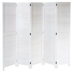 Paravent hwc - c30, cloison de s�paration, style shabby vintage, 170x205 cm blanc