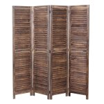 Paravent hwc - c30, paroi de s�paration, shabby, 170x160cm brun