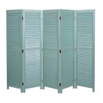 Paravent hwc - c30, s�paration de pi�ce cloison de s�paration, shabby - look vintage, 170x205cm vert