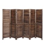 Paravent hwc - c30, s�paration de pi�ce cloison de s�paration, shabby - look vintage, 170x243cm brun