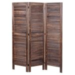 Paravent hwc - g30, cloison de séparation, pare - vue, brise - vue, style shabby chic, 170x120cm marron ... Paravent hwc - g30, cloison de séparation, pare - vue, brise - vue, style shabby chic, 170x120cm marron ...