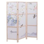 Paravent hwc - o70, cloison de s�paration, protection visuelle, s�paration de pi�ce, motifs naturels, ...