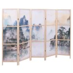 Paravent hwc - o70, cloison de s�paration, protection visuelle, s�paration de pi�ce, motifs naturels, ...