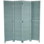 Paravent Ängelholm, cloison de s�paration, style shabby, vert, 170x160cm