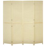 Paravent s�parateur de pi�ce 4 panneaux pliables dim. 180l x 180h cm bois de bambou