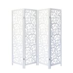Paravent s�parateur de pi�ce design arbre 4 panneaux en bois blanc 175 x 176 cm par06085
