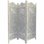 Paravent style indien blanc bois, mdf - couleur:blanc Paravent style indien blanc bois, mdf - couleur:blanc