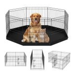 Parc pour chien - vevor - enclos chien enclos lapin pliable en mtal 8 panneaux 61 cm avec tapis
