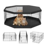 Parc pour chien - vevor - parc pour chien enclos lapin pliable en m�tal 8 panneaux couverture tapis