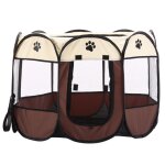 Parc a chiot, enclos pour petits animaux, cage pour chien chiot chat chaton lapin 72x72x45cm marron Parc a chiot, enclos pour petits animaux, cage pour chien chiot chat chaton lapin 72x72x45cm marron