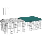 Parc enclos modulable acier avec bache pour lapins rongeurs petits animaux int�rieur ext�rieur 185l x ...