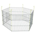 Parc metal exterieur hexagonal gris 120 x 120 cm hauteur 61 cm